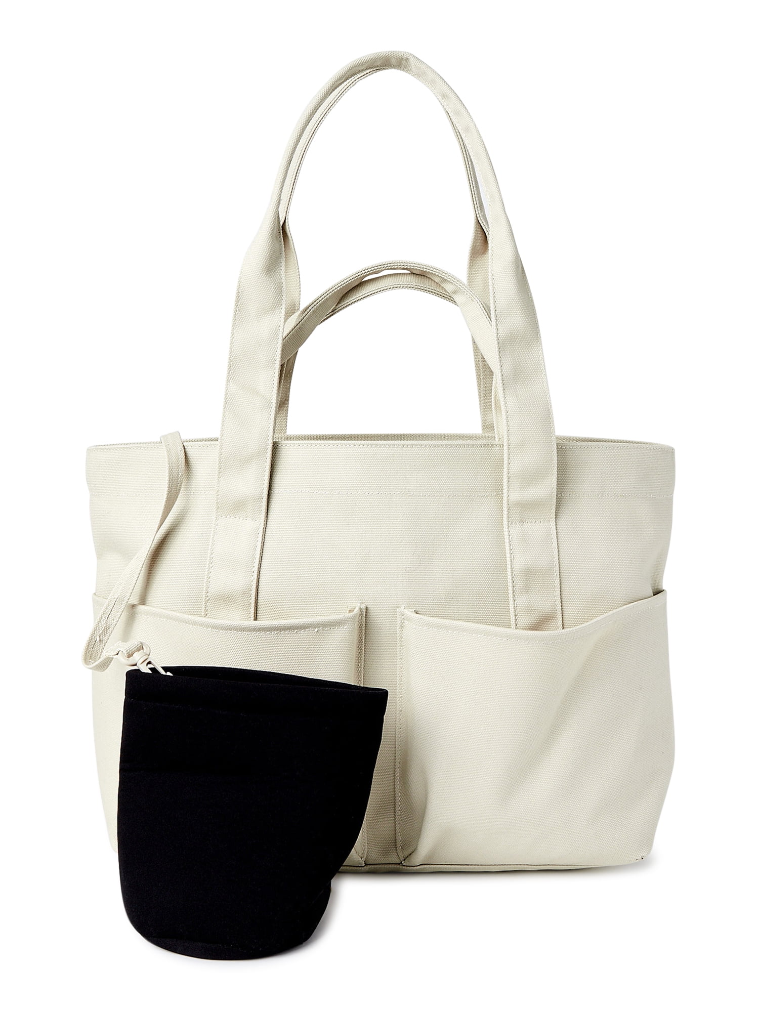 Time and Tru Women's Canvas Market Tote Bag, Natural