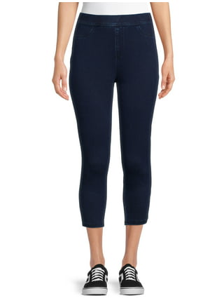 Time and Tru Women Jeggings Stretch Fitted High Rise Pant Blue Dark Demin  Upick