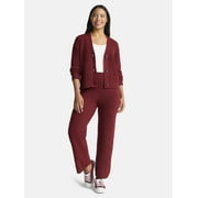Time and Tru Women's and Women's Plus Cardigan and Pants Sweater Set, 2-Piece, Sizes XS-4X