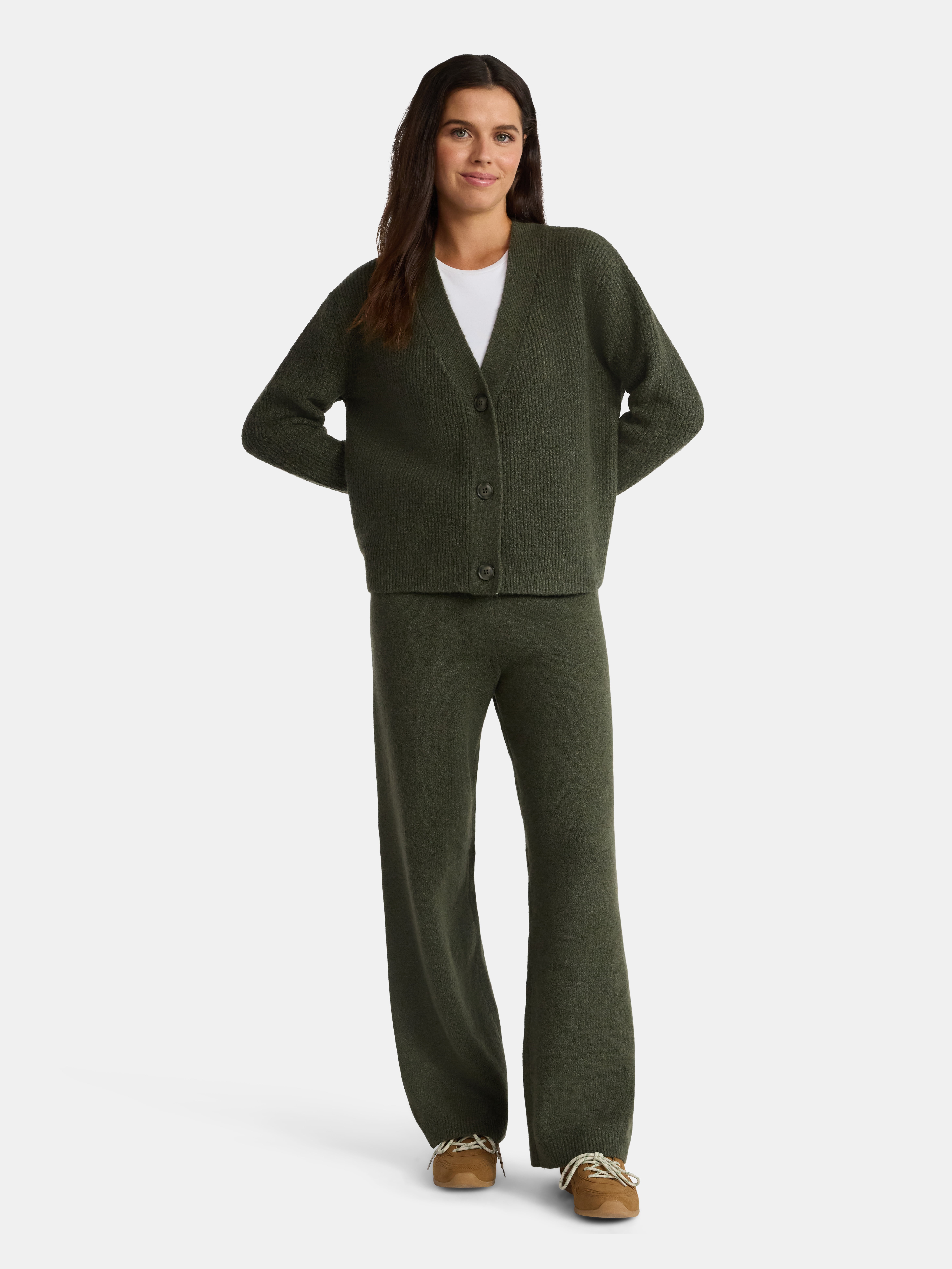 Time and Tru Women’s Cardigan Sweater and Pants Set, 2-Piece, Sizes XS ... Time and Tru Women’s Cardigan Sweater and Pants Set, 2-Piece, Sizes XS ...