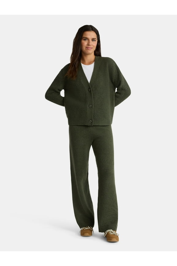 Women’s Cardigan Sweater and Pants Set, 2-Piece, Sizes XS-XXXL