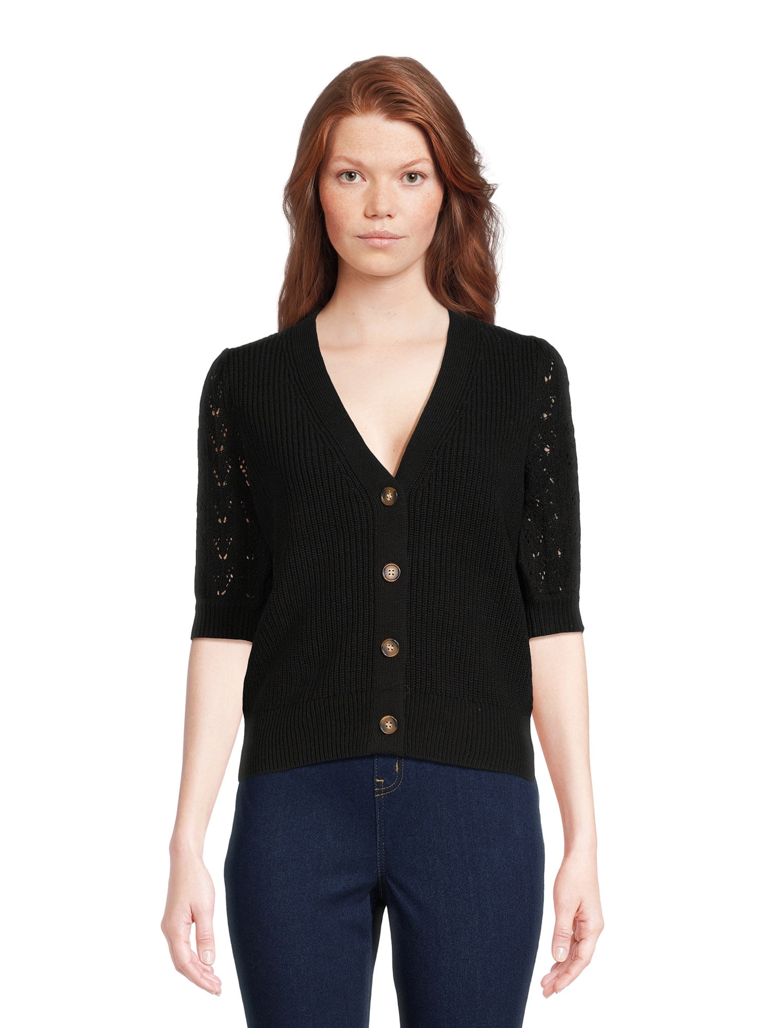 Time and Tru Women's Cardigan with Short Sleeves, Sizes XS Time and Tru Women's Cardigan with Short Sleeves, Sizes XS