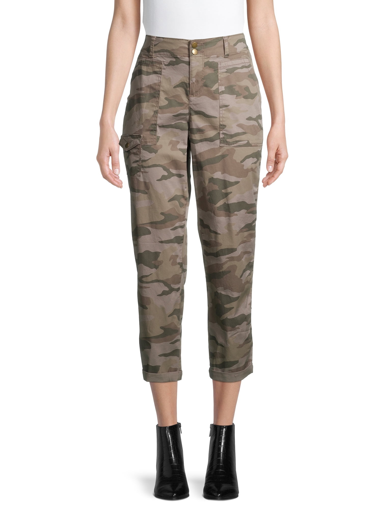 Time and Tru Women s Cargo Capri Walmart