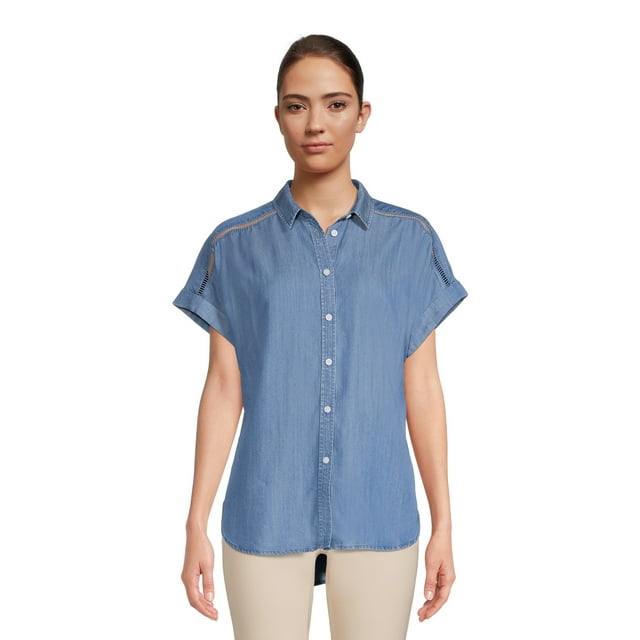 Time and Tru Women’s Chambray Camp Shirt