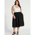 thumbnail image 1 of Time and Tru Women's Tiered Pull-On Skirt, Sizes XS-4X, 1 of 5