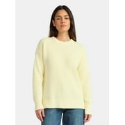 TIME AND TRU Women's Chenille Sweater with Long Sleeves, Midweight, Sizes XS-XXXL