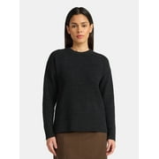 TIME AND TRU Women's Chenille Sweater with Long Sleeves, Midweight, Sizes XS-XXXL