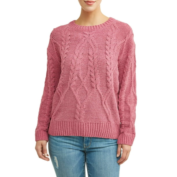 Time and Tru Women's Chunky Chenille Sweater - Walmart.com