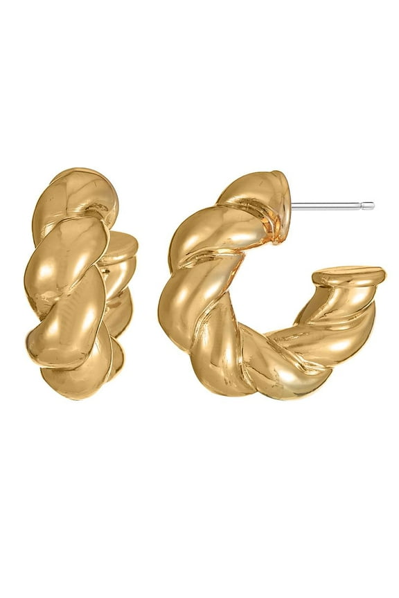 Women's Chunky Goldtone Twist Hoop Earring