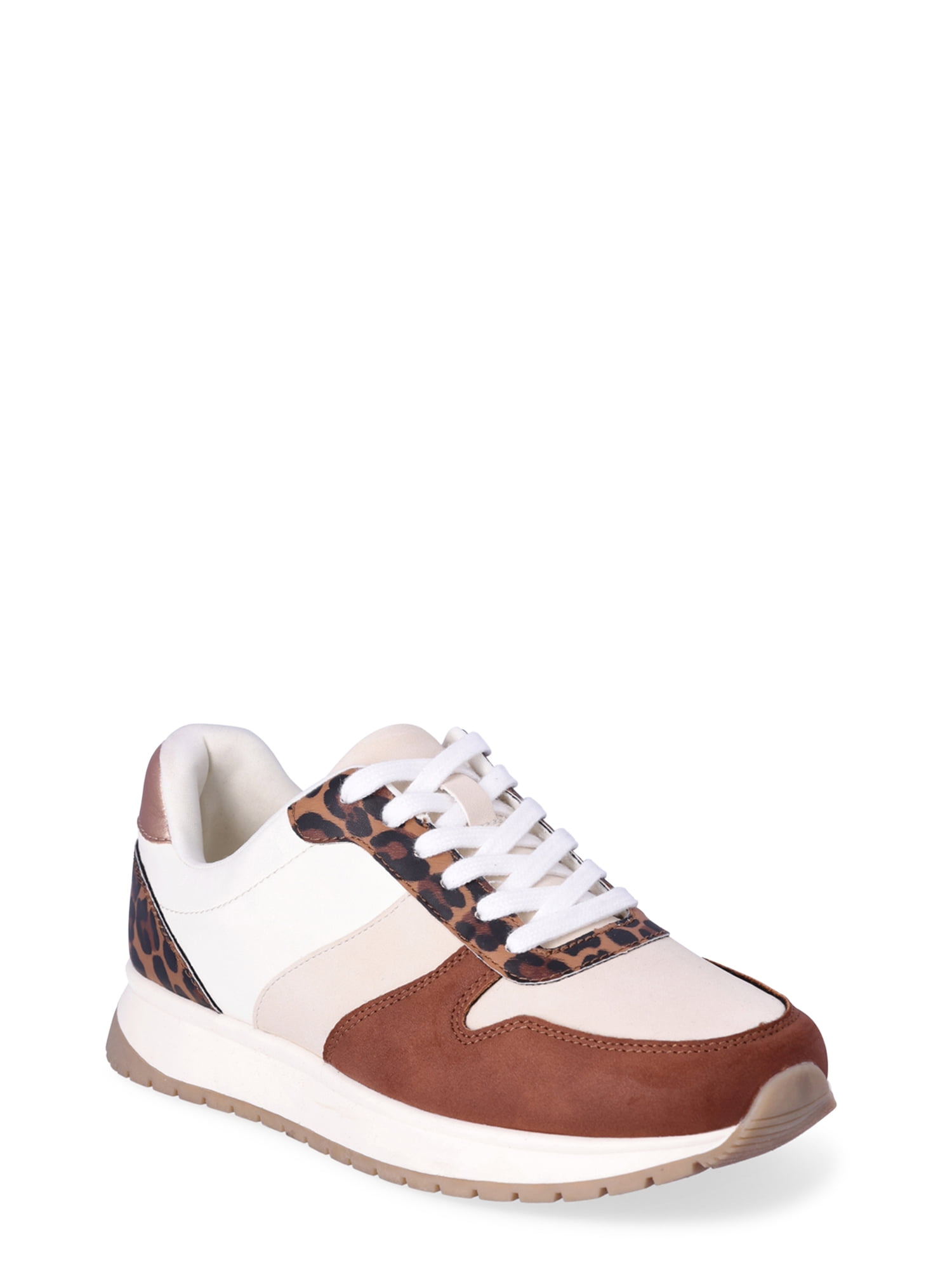 Time and Tru Women's Chunky Jogger Lace up Casual Sneakers, Wide Width Available