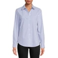 thumbnail image 1 of Time and Tru Women's Classic Button-Front Shirt, 1 of 5