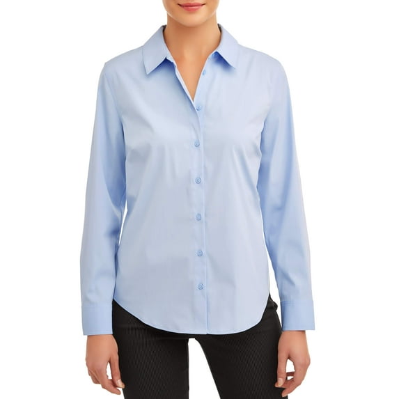 Time and Tru Women's Classic Button-Front Shirt