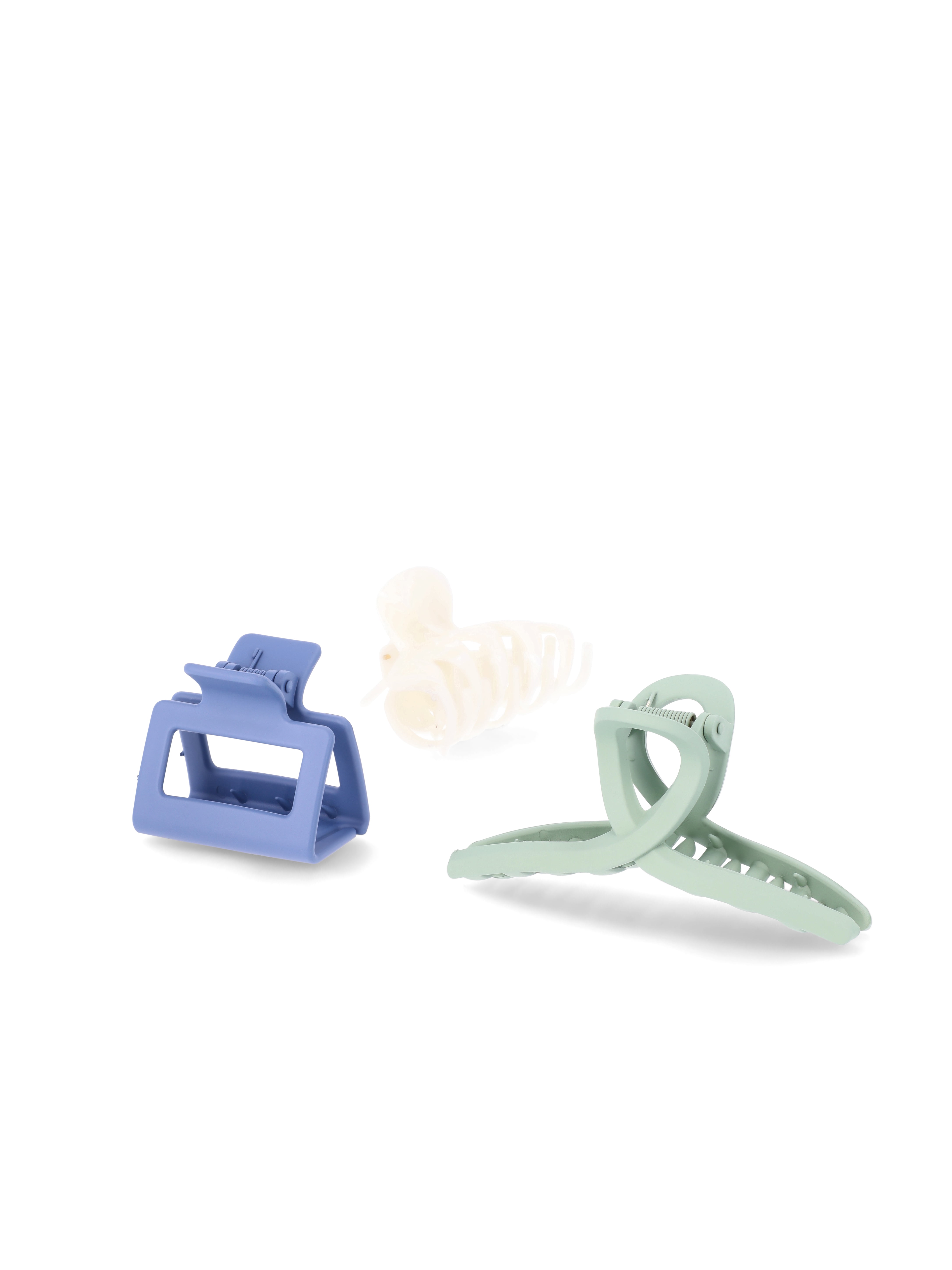 Time and Tru Women's Claw Hair Clips, 3-Pack, Blue