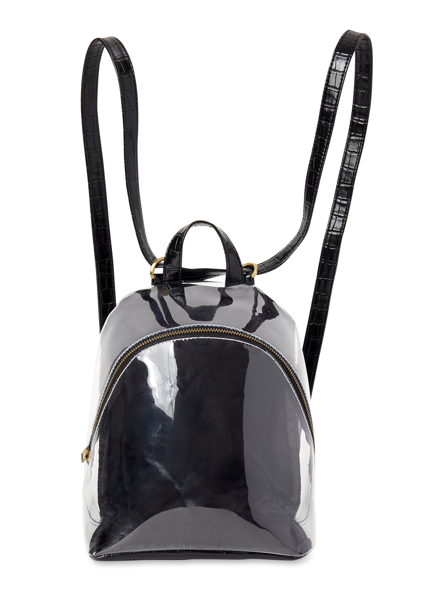 Time and Tru Women's Clear Mini Backpack Black