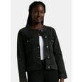 thumbnail image 1 of Time and Tru Women's Clip Dot Denim Jacket, Sizes XS-XXXL, 1 of 5