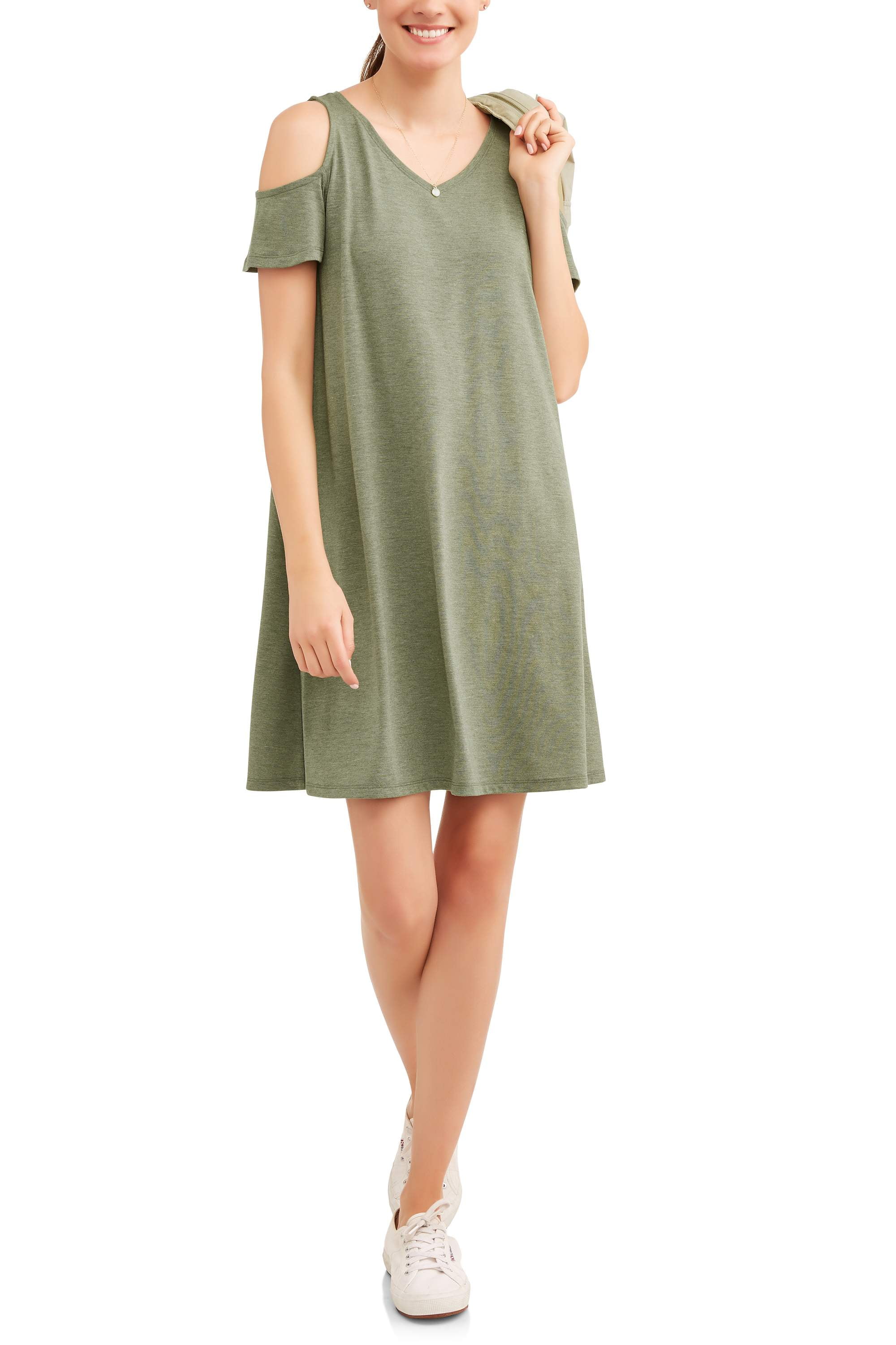 Time and tru cold shoulder best sale dress