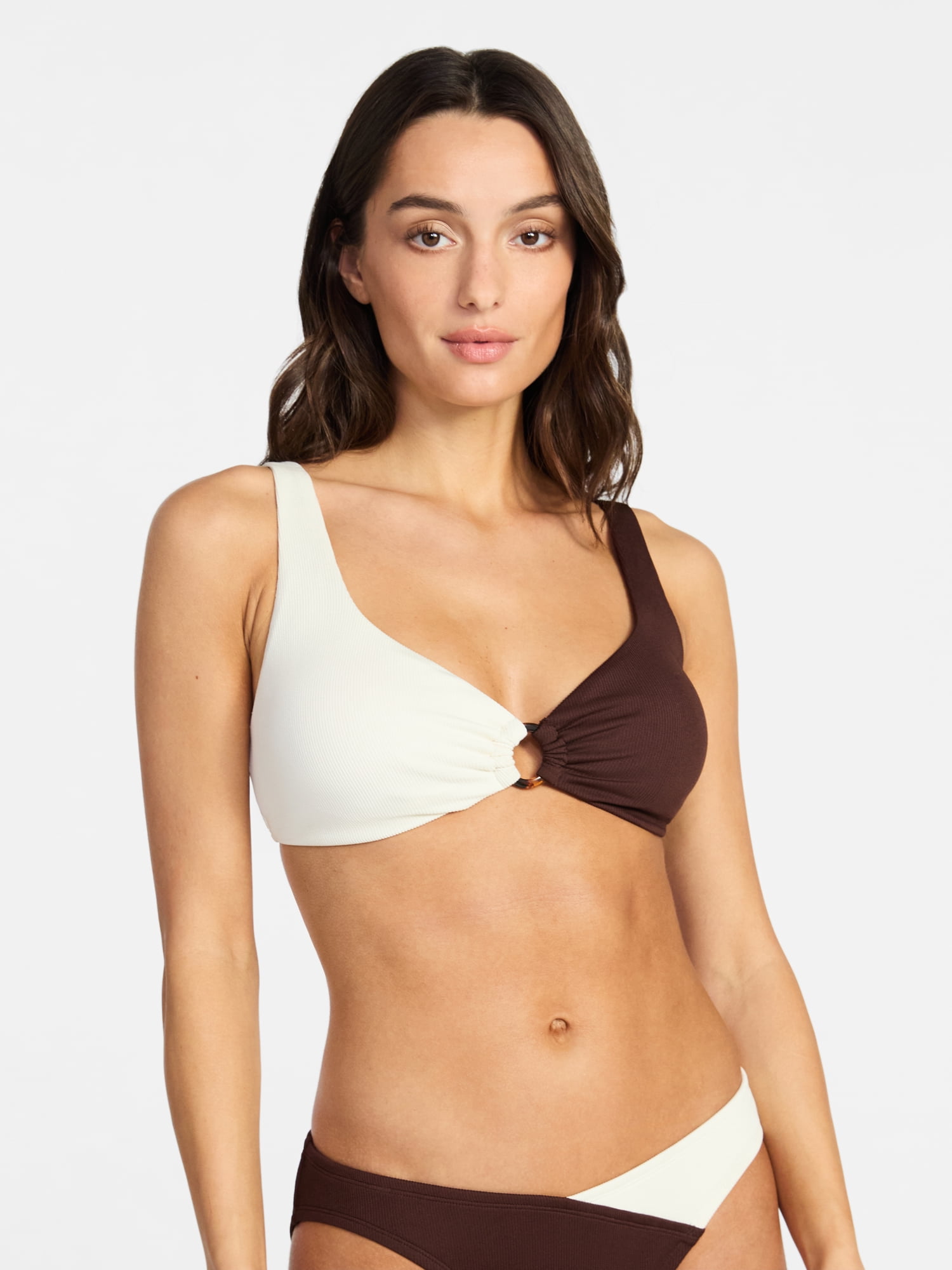Time and Tru Women's Collections Ring Front Bikini Top, Sizes XS-XL