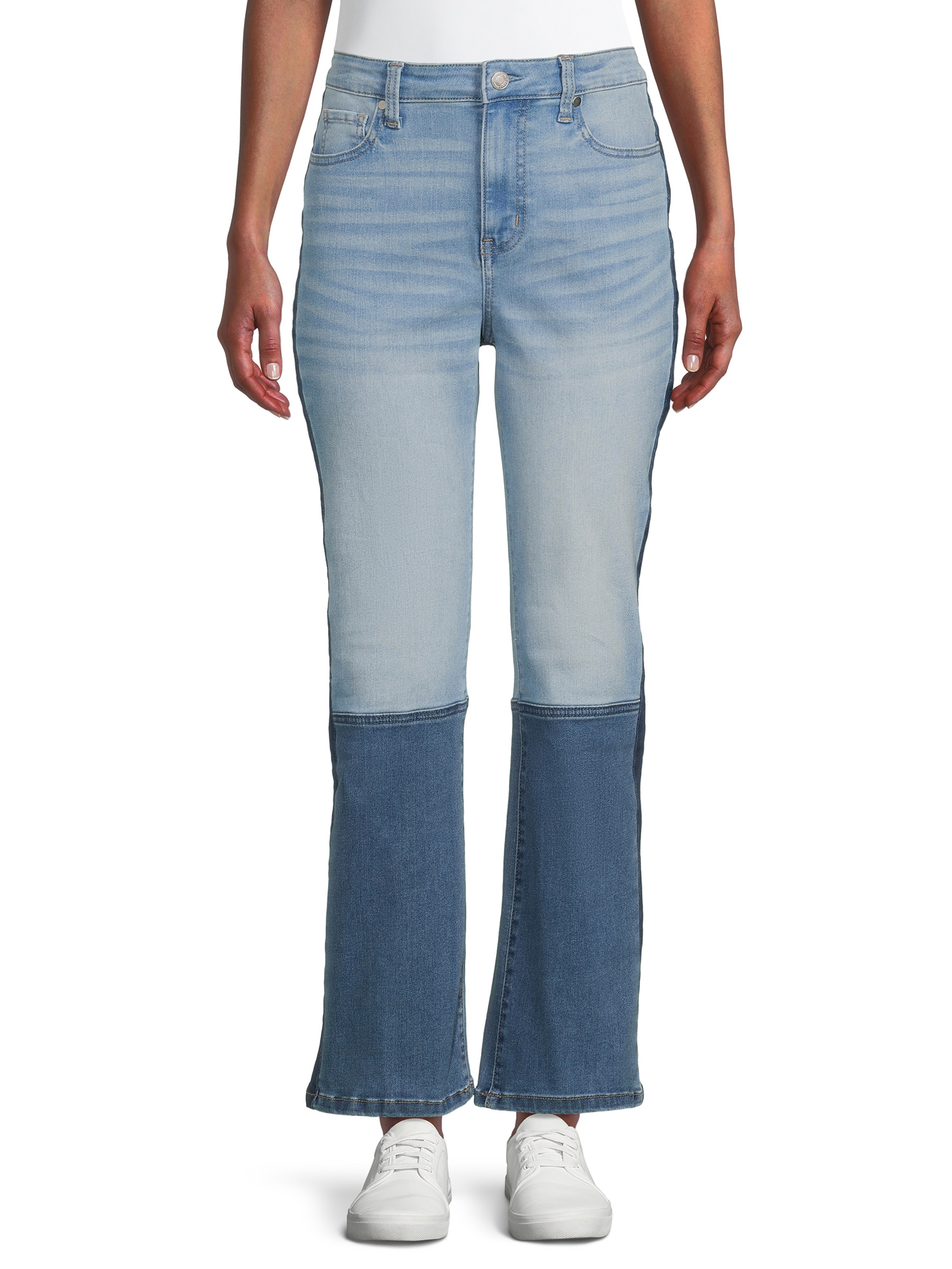 Time and Tru Women's Colorblocked Bootcut Jeans - image 1 of 6