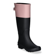 TIME AND TRU Women's Colorblocked Rain Boots with Buckle, Sizes 6-10