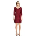 thumbnail image 1 of Time and Tru Women's Corduroy Dress with 3/4-Length Sleeves, Sizes XS-XXXL, 1 of 7