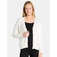 thumbnail image 1 of Time and Tru Women’s Cotton Boyfriend Cardigan Sweater, Lightweight, Sizes XS-XXXL, 1 of 5