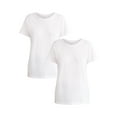 thumbnail image 1 of Time and Tru Women's Cotton Crewneck Tee with Short Sleeves, 2-Pack, Size XS-XXXL, 1 of 6