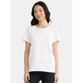 thumbnail image 1 of Time and Tru Women's Cotton Crewneck Tee with Short Sleeves, Size XS-XXXL, 1 of 5