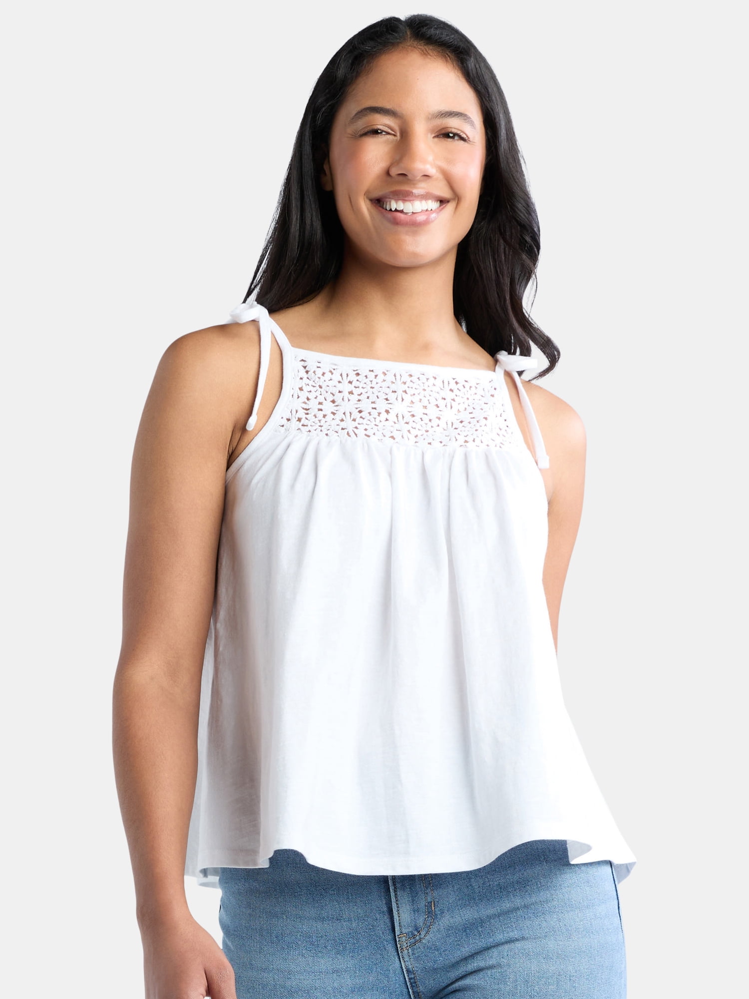 Women's Cotton Crochet Tank Top, Sizes XS-XXXL