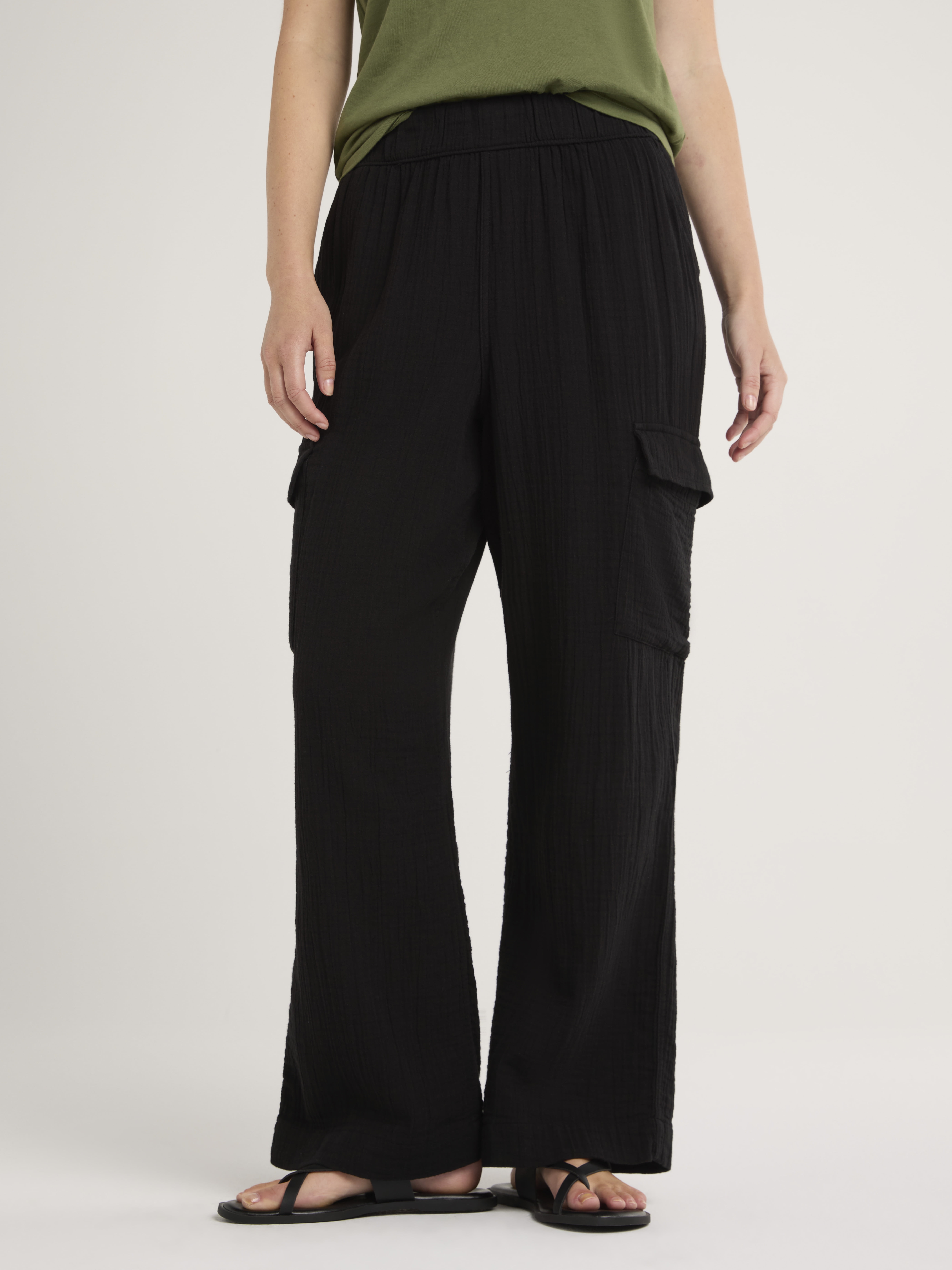 [ STIGMA ]★24FW★韓国人気★Stay High Wide Jogger Pants Cargo Sweatpants for Women,2024 Spring Summer High Waisted