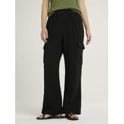 Time and Tru Women's and Women's Plus Cotton Double Cloth Cargo Pants, Sizes XS-XXXL