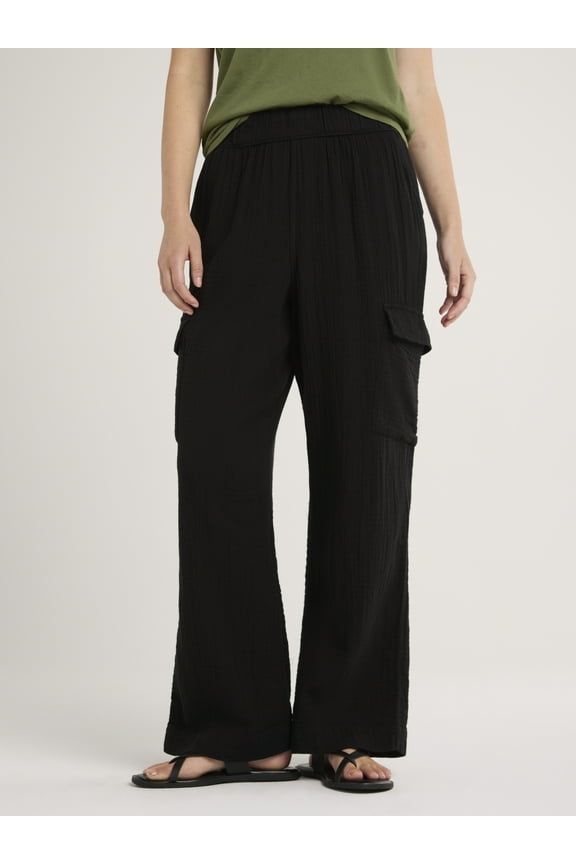 Women's and Women's Plus Cotton Double Cloth Cargo Pants, Sizes XS-4X