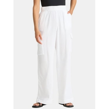 Time and Tru Women's and Women's Plus Cotton Double Cloth Cargo Pants, Sizes XS-XXXL