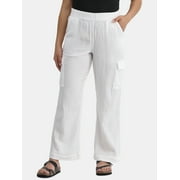 TIME AND TRU Women's Cotton Double Cloth Cargo Pants, Sizes XS-XXXL