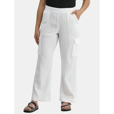 Time and Tru Women's Cotton Double Cloth Cargo Pants, Sizes XS-XXXL