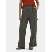 Time and Tru Women's and Women's Plus Cotton Double Cloth Cargo Pants, Sizes XS-XXXL