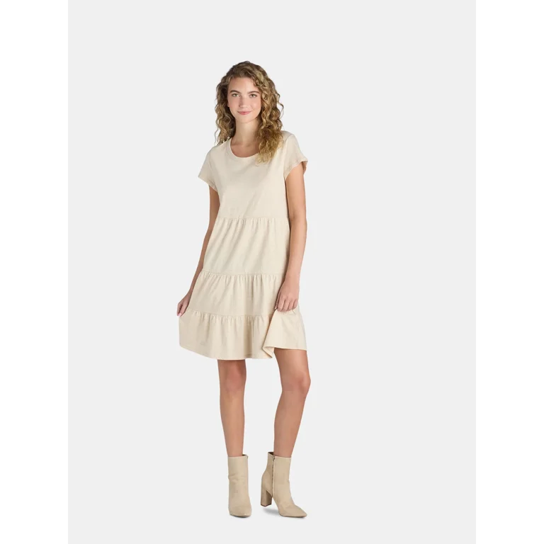 Cotton tiered dress women's sales