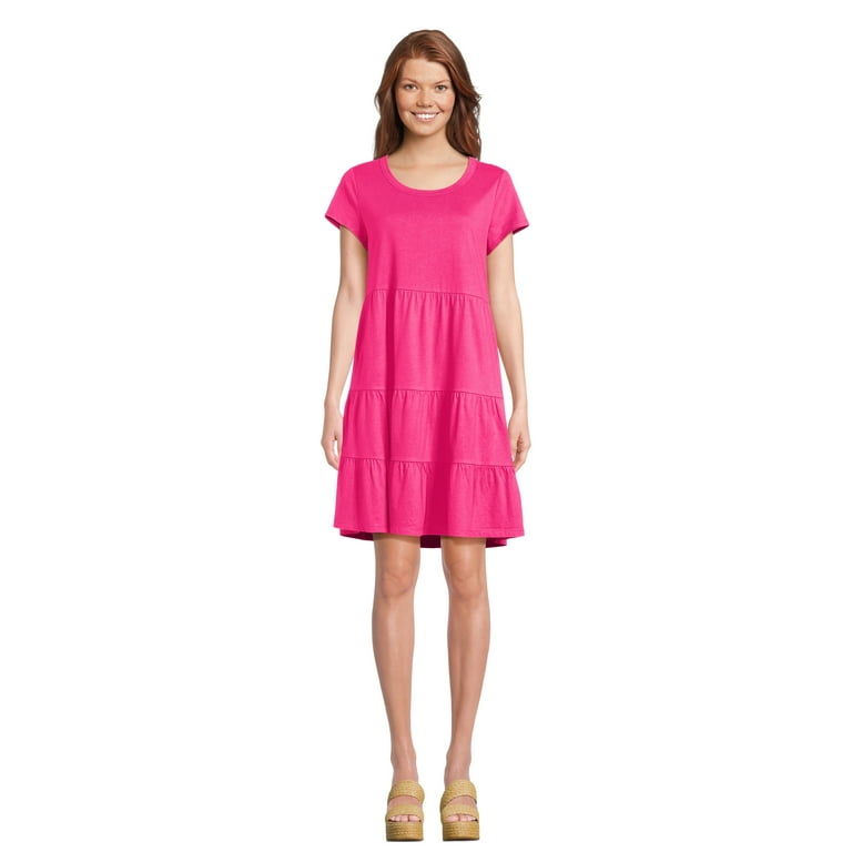 Cotton tiered dress women's 2025