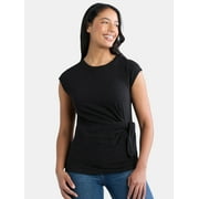 TIME AND TRU Women's Cotton Side Tie Top, Sizes XS-XXXL