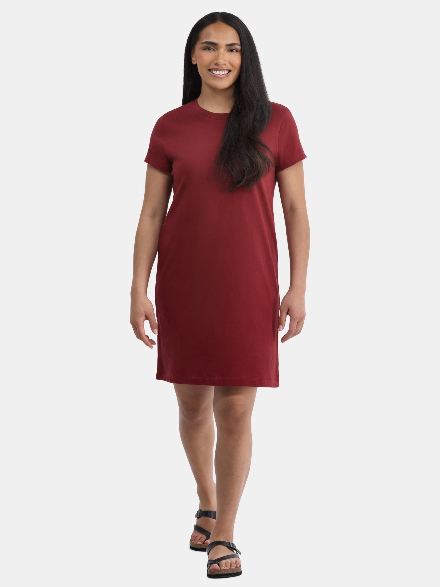 Time and Tru Women's Cotton T-Shirt Dress, Sizes XS-XXXL