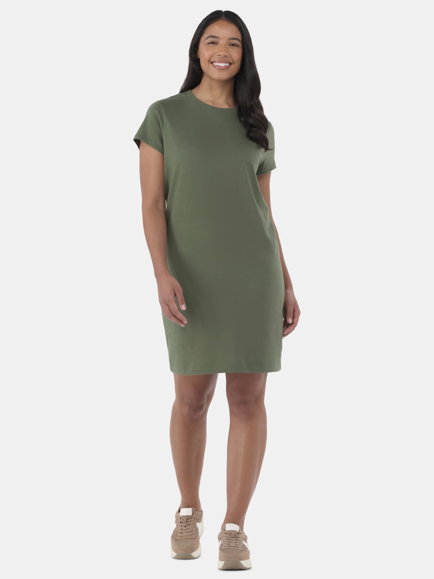 Time and Tru Women's Cotton T-Shirt Dress, Sizes XS-XXXL