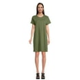 thumbnail image 1 of Time and Tru Women's Cotton T-Shirt Dress with Short Sleeves, Sizes S-XXXL, 1 of 4