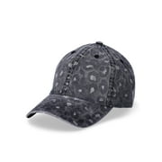 Time and Tru Women's Cotton Twill Black Leopard Baseball Hat, Black