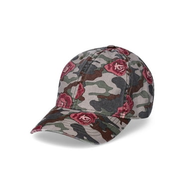 Time and Tru Women's Cotton Twill Camo and Roses Baseball Hat, Rose Camo