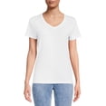 thumbnail image 1 of Time and Tru Women's Cotton V-Neck T-Shirt, 1 of 5