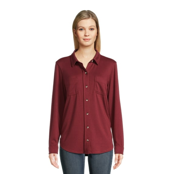 Time and Tru Women's Cozy Button Front