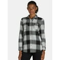 thumbnail image 1 of Time and Tru Women's Cozy Flannel Shacket, Sizes S-XXXL, 1 of 5