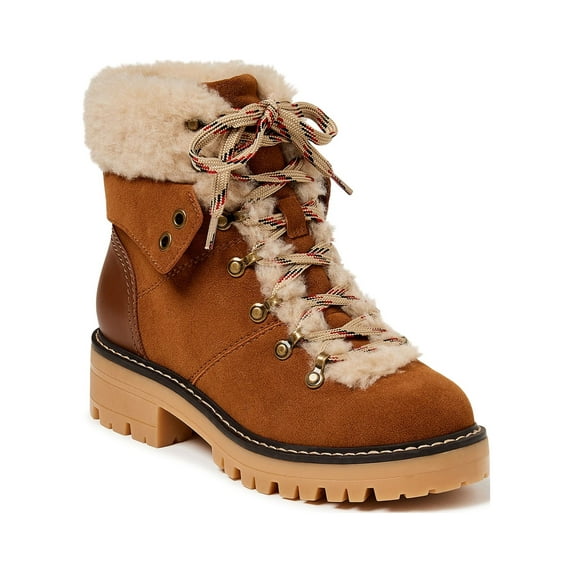 Time and Tru Women's Cozy Hiker Boots, Wide Width Available