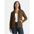 thumbnail image 1 of Time and Tru Women's Zip Front Hoodie Sweater, Midweight, Sizes XS-XXXL, 1 of 5