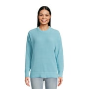 Time and Tru Women's Crewneck Chenille Sweater with Long Sleeves, Midweight, Sizes XS-XXXL