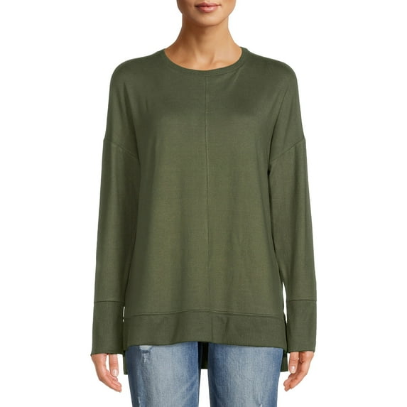 Time and Tru Women's Crewneck Hacci Knit Tunic